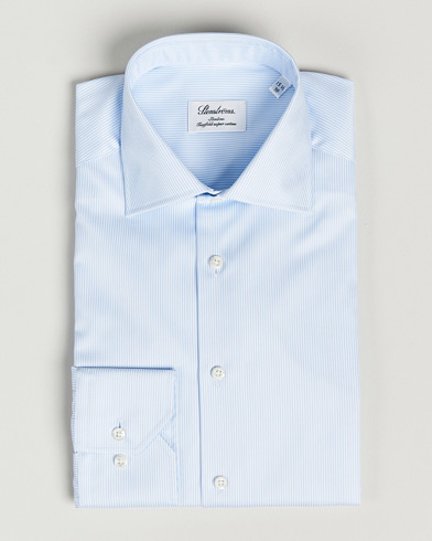 Herr | Businesskjortor | Stenströms | Slimline Thin Stripe Shirt White/Blue