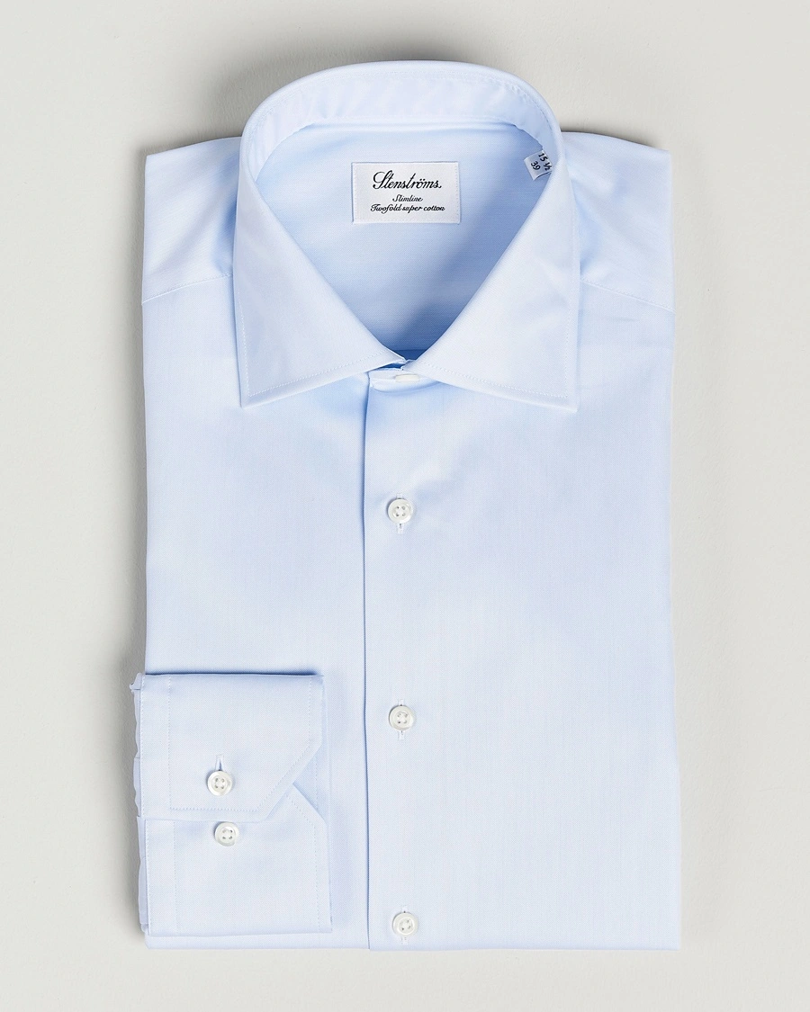Herr | | Stenströms | Slimline Cut Away Shirt Light Blue