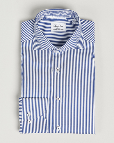 Herr | Businesskjortor | Stenströms | Slimline Stripe Cut Away Shirt Navy