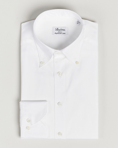 Herr | Businesskjortor | Stenströms | Slimline Pinpoint Oxford Button Down Shirt White