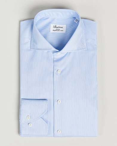 Herr |  | Stenströms | Slimline Micro Stripe Cut Away Shirt Blue