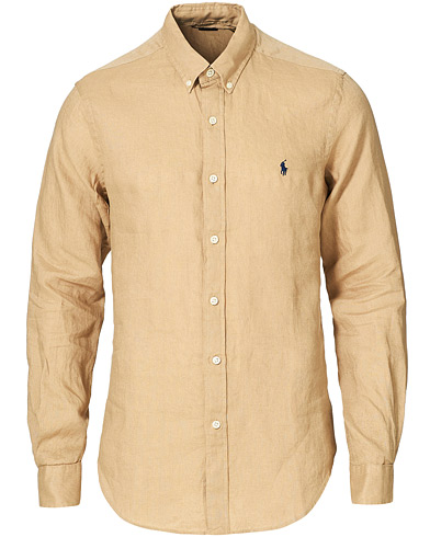 Herr | Casual | Polo Ralph Lauren | Slim Fit Linen Button Down Shirt Costal Beige