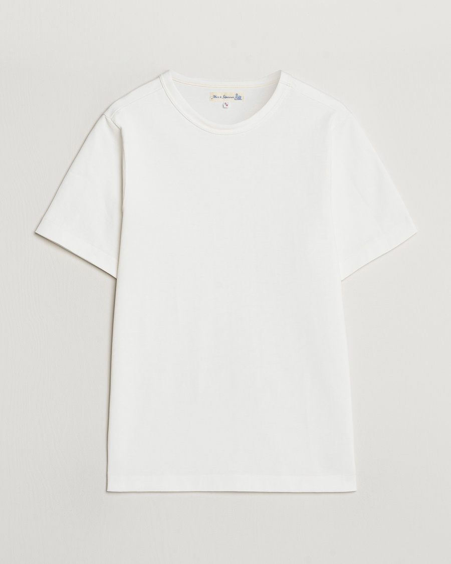 Merz b. Schwanen Relaxed Fit Loopwheeled T-Shirt White – Vit