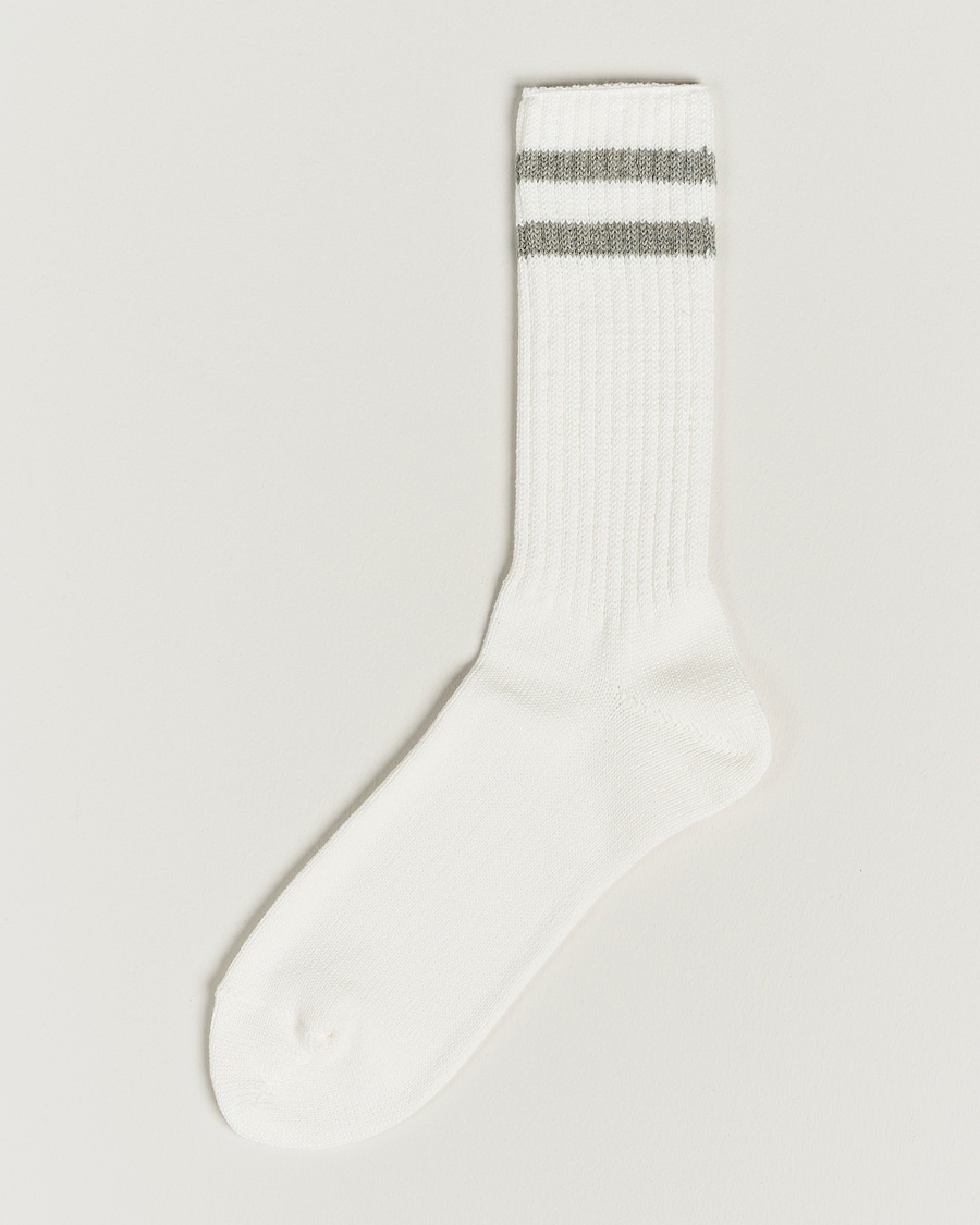 Herr | | BEAMS PLUS | Schoolboy Socks White/Grey