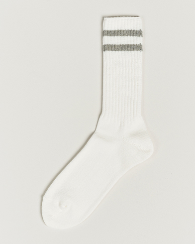 Herr | Strumpor | BEAMS PLUS | Schoolboy Socks White/Grey