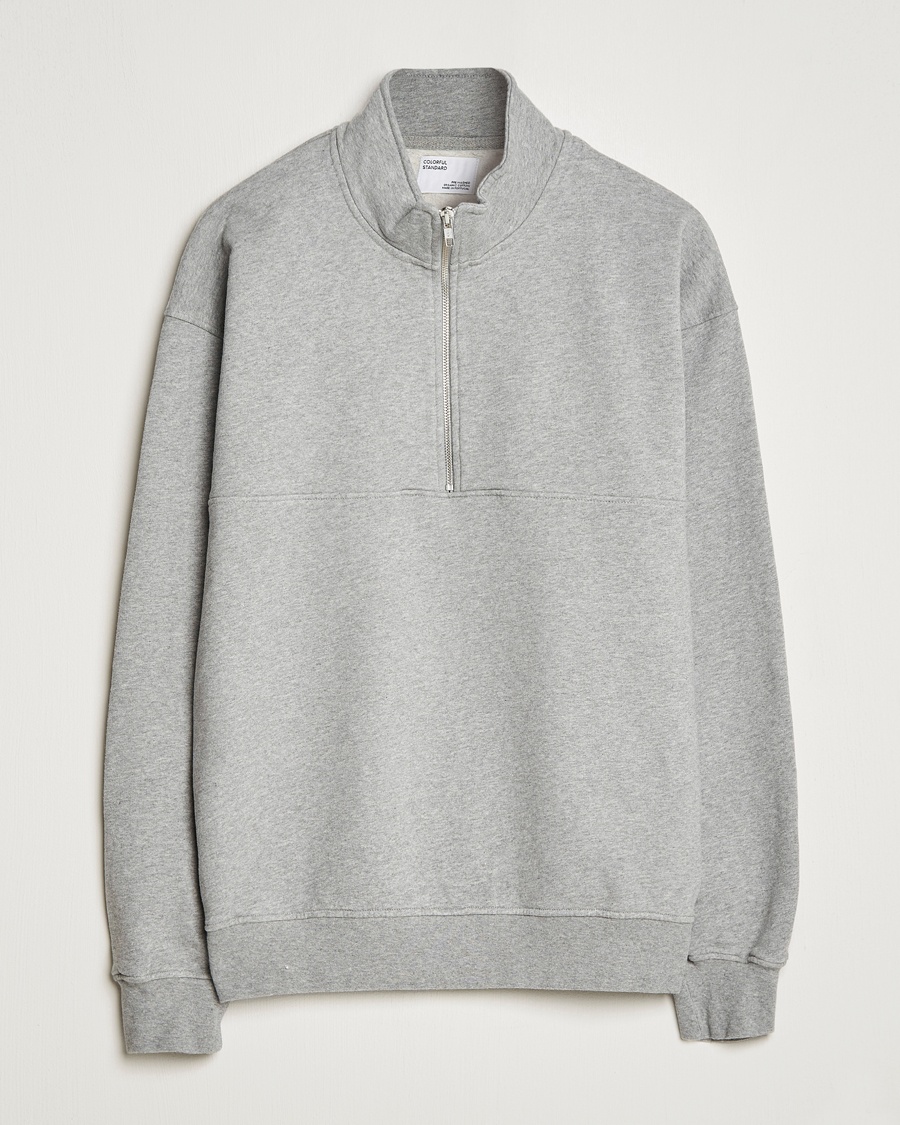 Colorful Standard Classic Organic Half-Zip Heather Grey – Grå