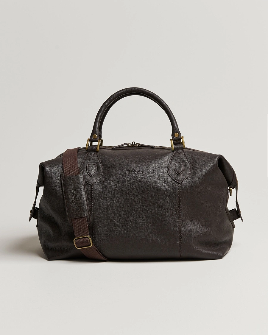 Herr | Väskor | Barbour Lifestyle | Leather Medium Travel Explorer Dark Brown