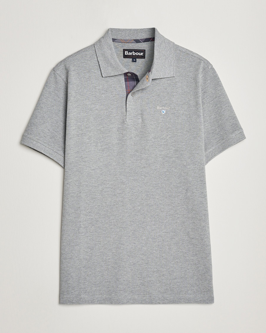 Barbour Lifestyle Tartan Pique Polo Grey Marl – Blå