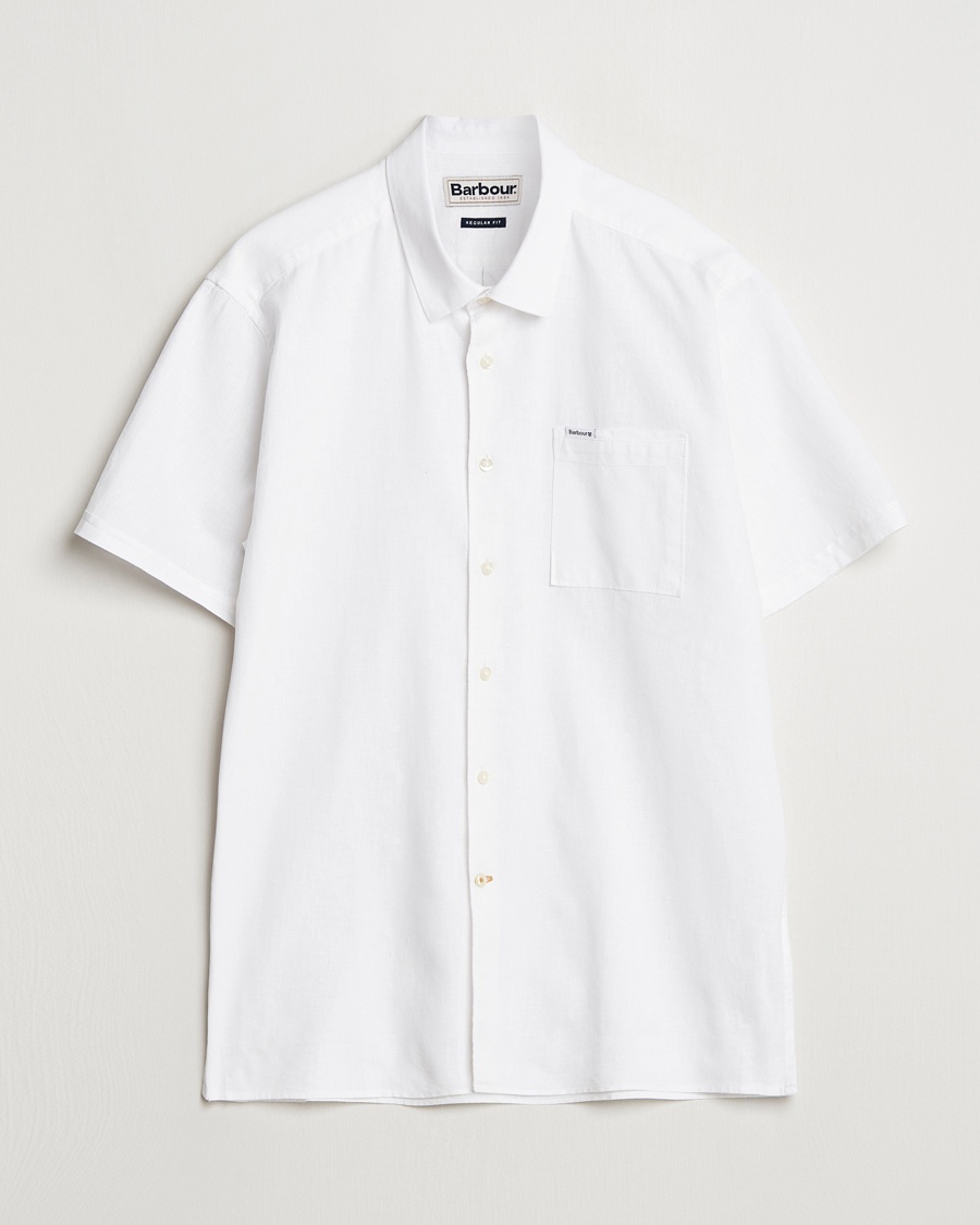 Herr | Kortärmade skjortor | Barbour Lifestyle | Nelson Short Sleeve Linen/Cotton Shirt White