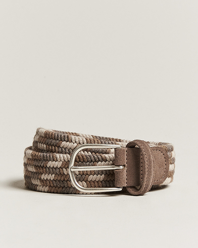 Herr | Bälten | Anderson's | Braided Wool Belt Multi Natural