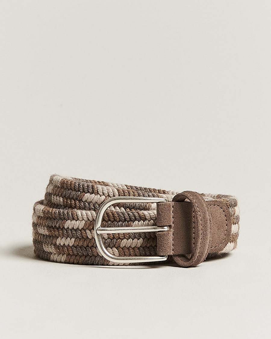 Anderson's Braided Wool Belt Multi Natural – Flerfärgad