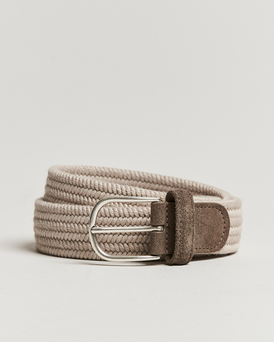 Herr | Italian Department | Anderson's | Braided Wool Belt Beige