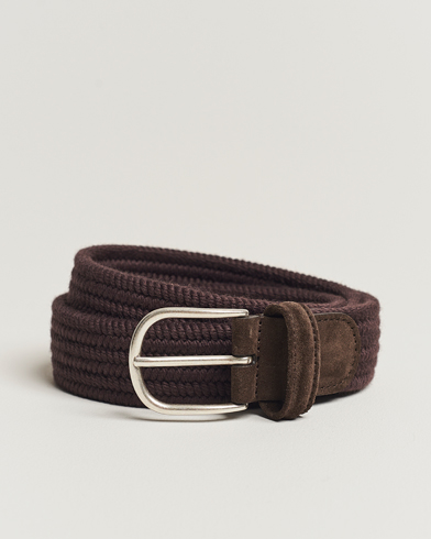 Herr | Bälten | Anderson's | Braided Wool Belt Brown
