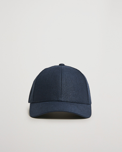Herr | Hatt & Keps | Varsity Headwear | Linen Baseball Cap Deep Sea Navy