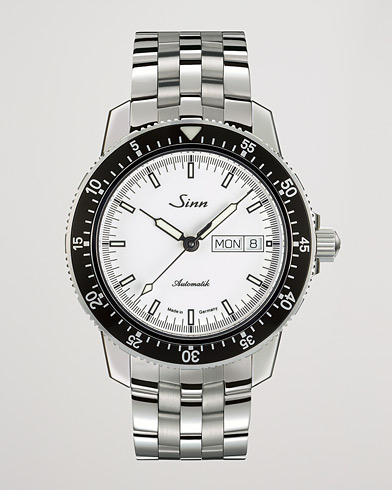 Herr | Fine watches | Sinn | 104 I W Pilot Watch 41mm Steel Link White