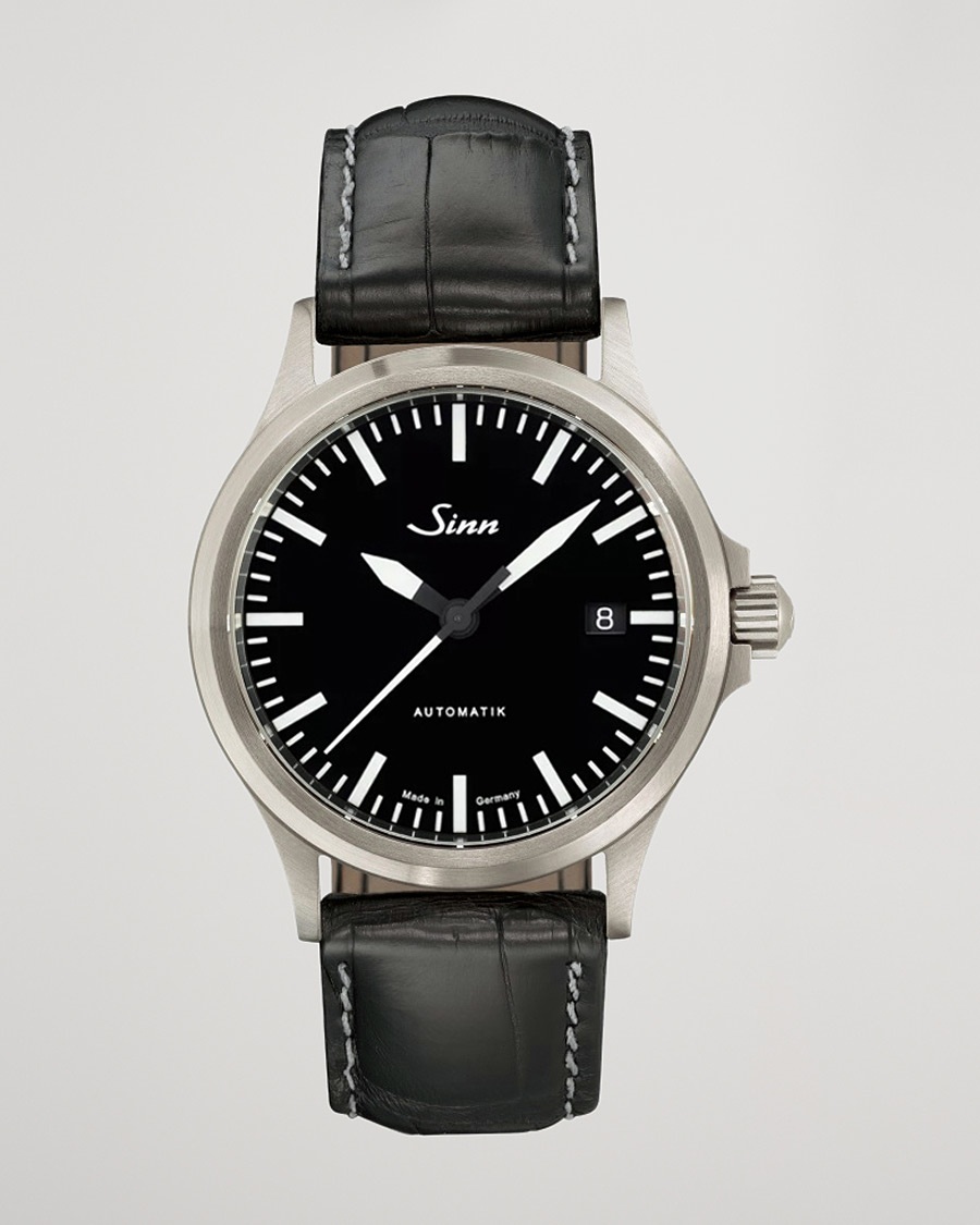 Herr | Läderarmband | Sinn | 556 I Date Watch 38,5mm Leather Strap Black