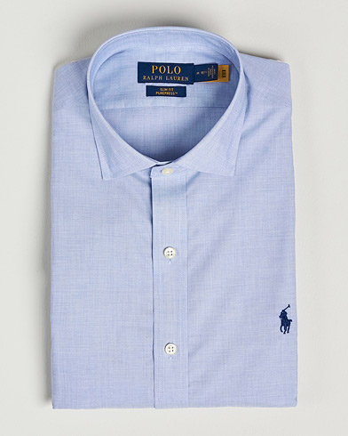 Herr | Formella | Polo Ralph Lauren | Slim Fit Poplin Cut Away Dress Shirt Light Blue