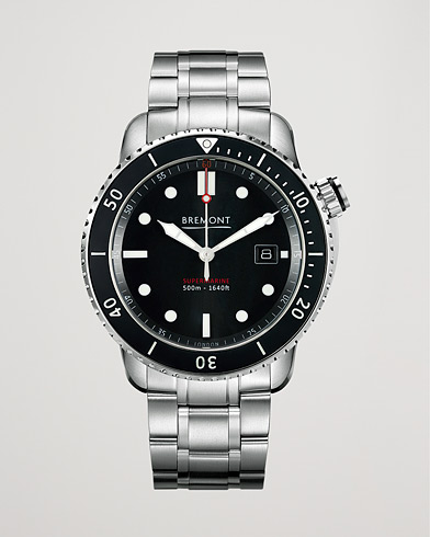 Herr | Fine watches | Bremont | S500 Supermarine 43mm Steel Bracelet Black Dial