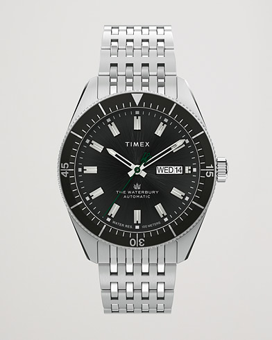 Herr | Stållänk | Timex | Waterbury Diver Automatic 40mm Steel/Black Dial