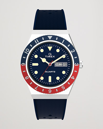 Herr | Klockor | Timex | Q Diver 38mm Rubber Strap Blue/Red