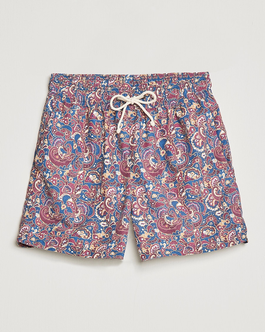  Mediterraneo Printed Swimshorts Petrol/Bordeaux