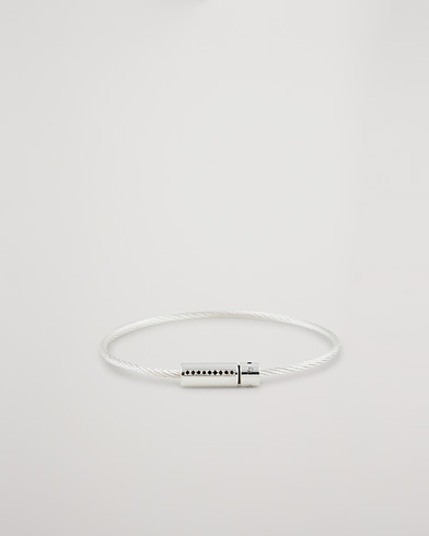 Herr | Smycke | LE GRAMME | Cable Diamond Bracelet Polished Sterling Silver