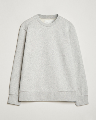 Herr | Grå Sweatshirts | A Day's March | Shaw Sturdy Fleece Sweatshirt Grey