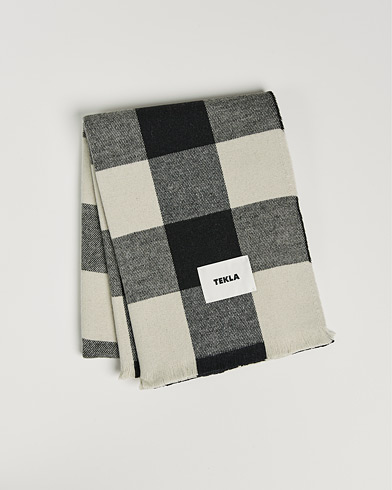 Herr | Textilier | Tekla | Merino Wool Blanket Black Gingham