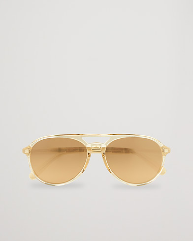 Herr | Pilotsolglasögon | Moncler Lunettes | ML0228 Sunglasses Shiny Beige/Roviex