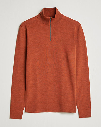 Herr |  | Calvin Klein | Superior Wool Knitted Half Zip Gingerbread Brown