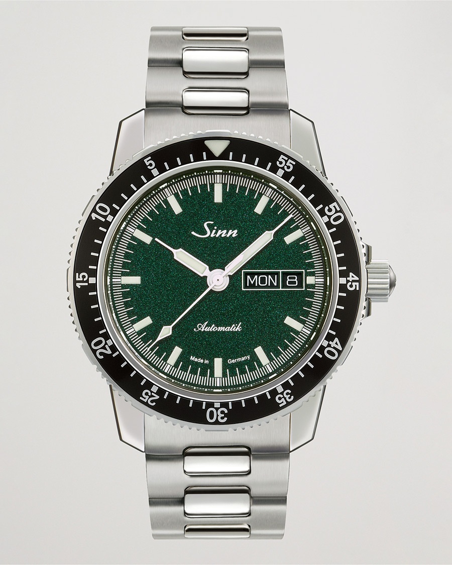  104 I MG Pilot Watch 41mm Steel Link Metallic Green