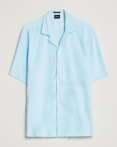 Herr | Kortärmade skjortor | BOSS | Lars Terry Short Sleeve Shirt Light Blue
