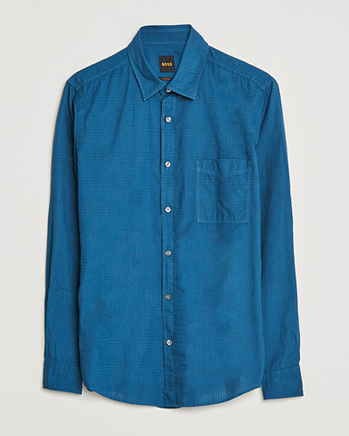 Herr | Kortärmade skjortor | BOSS Casual | Relegant Regular Fit Garment Dyed Shirt Medium Blue