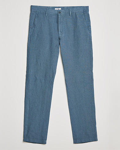 Herr | Linnebyxor | NN07 | Karl Linen Trousers Dust Blue
