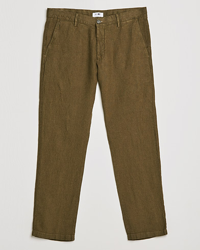 Herr |  | NN07 | Karl Linen Trousers Dark Olive