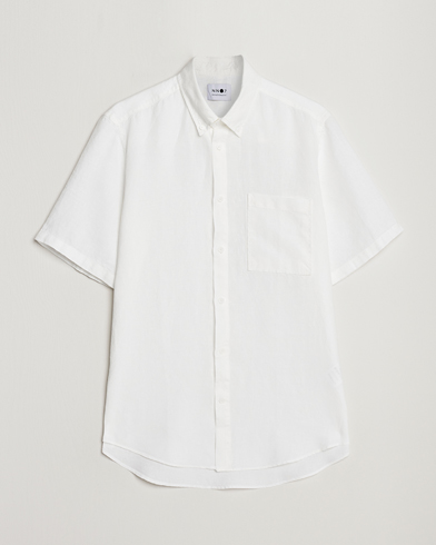 Herr | Skjortor | NN07 | Arne Linen Short Sleeve Shirt White