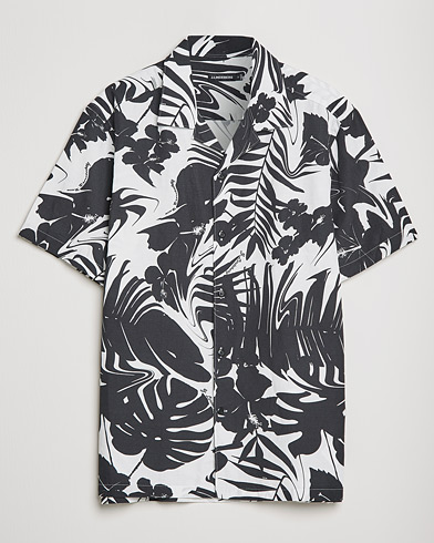 Herr | Kortärmade skjortor | J.Lindeberg | Elio Hibiscus Print Short Sleeve Shirt White/Black
