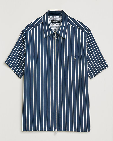 Herr |  | J.Lindeberg | Chainy Short Sleeve Zip Shirt Navy
