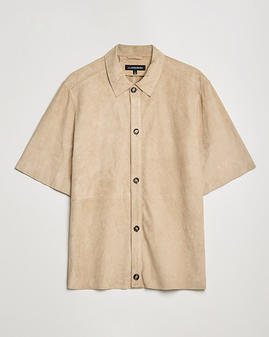 Herr | Kortärmade skjortor | J.Lindeberg | Shorty Short Sleeve Suede Shirt Safari Beige
