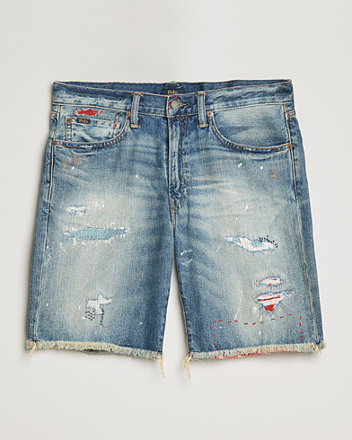 Herr | Shorts | Polo Ralph Lauren | Shredded Denim Shorts Blue