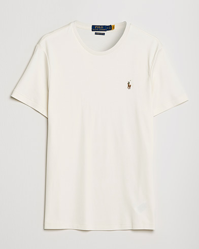 Herr | Kortärmade t-shirts | Polo Ralph Lauren | Luxury Pima Cotton Crew Neck T-Shirt Clubhouse Cream