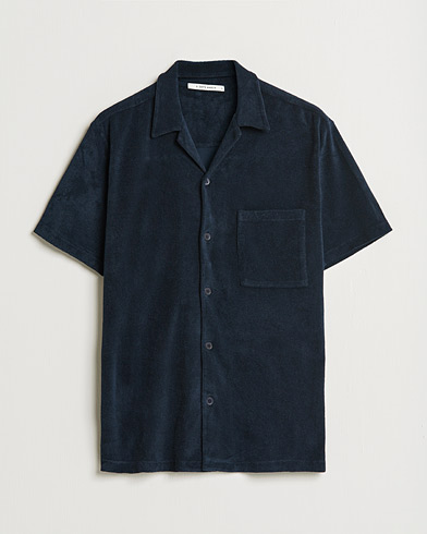 Herr | Kortärmade skjortor | A Day's March | Yamu Short Sleeve Terry Shirt Navy