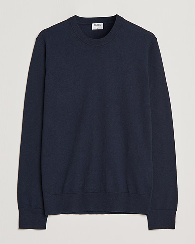 Herr | Pullover rundhals | Filippa K | Cotton Merino Basic Sweater Navy