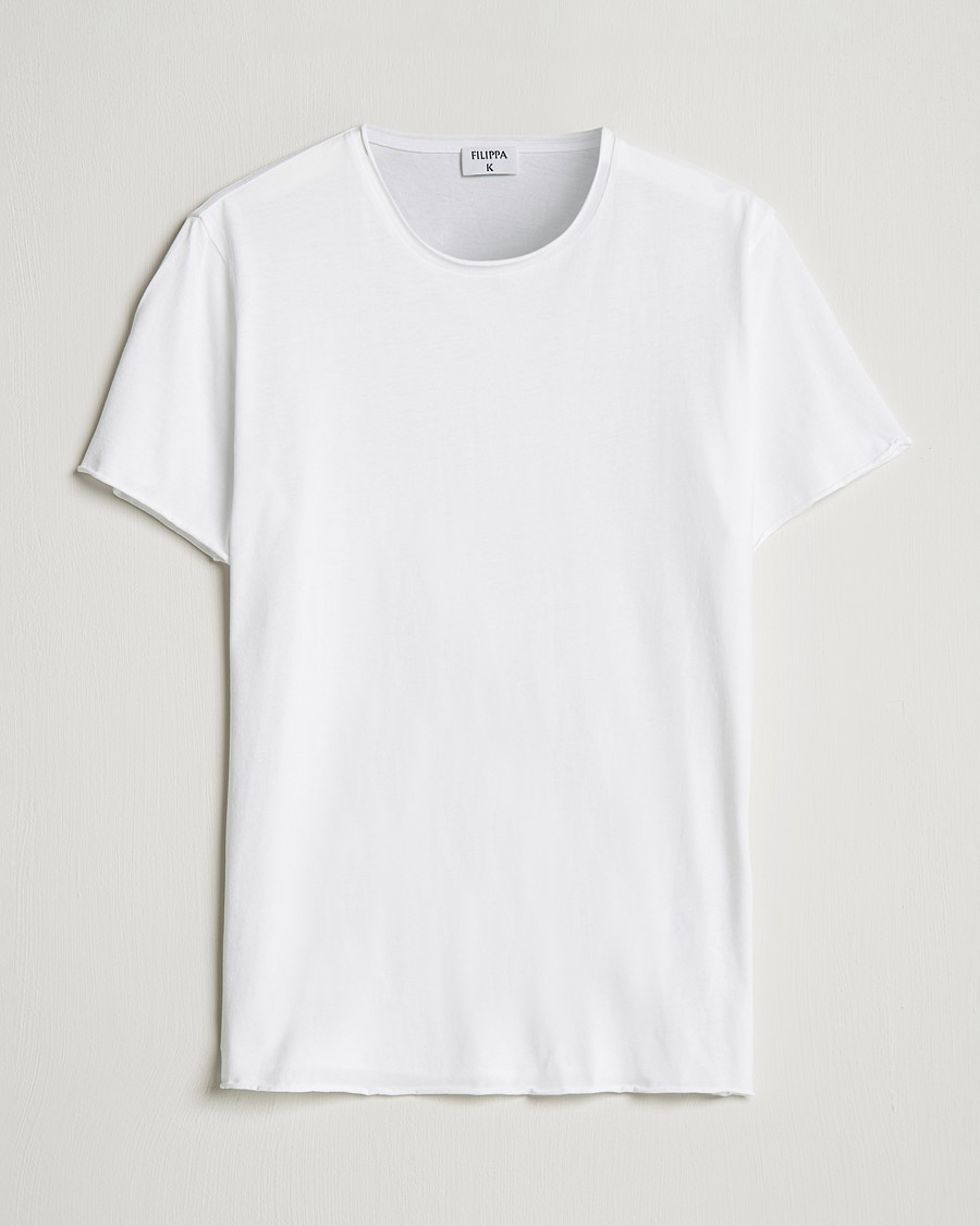 Filippa K Roll Neck Crew Neck Tee White – Vit