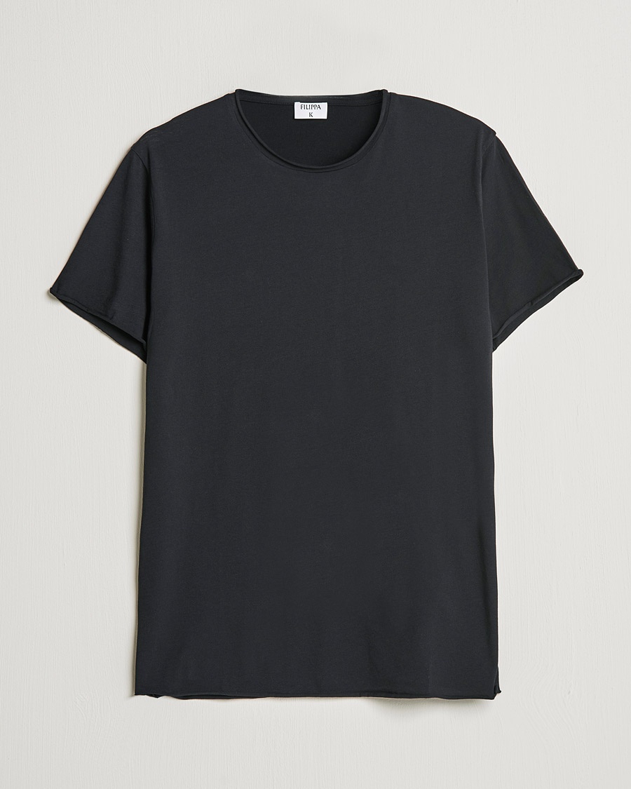 Herr | Kortärmade t-shirts | Filippa K | Roll Neck Crew Neck Tee Black