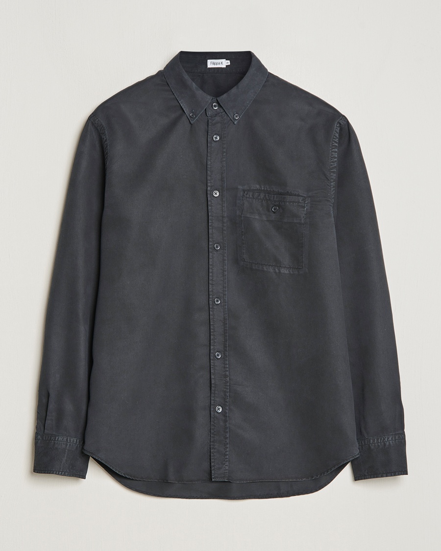 Filippa K Zachary Tencel Shirt Almost Black – Svart