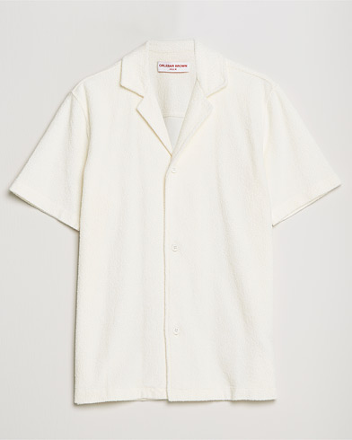 Herr | Kortärmade skjortor | Orlebar Brown | Howell Short Sleeve light Towelling Shirt White Sand