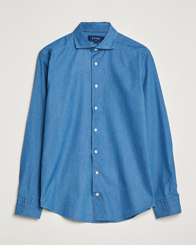 Herr | Wardrobe basics | Eton | Lightweight Casual Fit Denim Shirt Blue