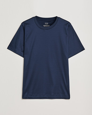 Herr | T-Shirts | Eton | Filo Di Scozia Cotton T-Shirt Navy