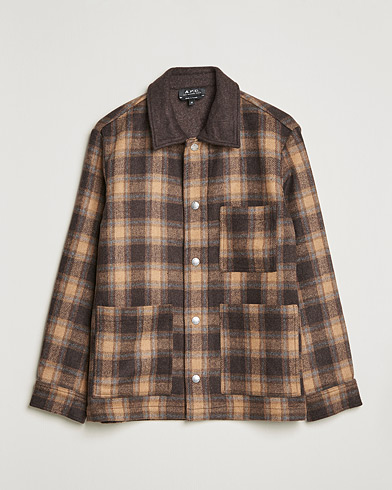 Herr | Overshirts | A.P.C. | Emile Shirt Jacket Brown Check